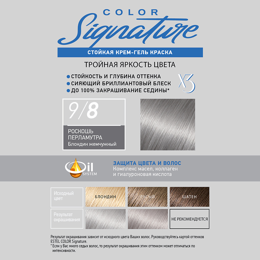 ESTEL PROFESSIONAL Стойкая крем-гель краска для волос COLOR Signature 9/8 Роскошь перламутра – фото 5