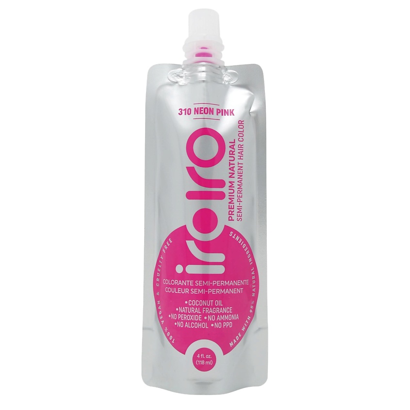 IROIRO Семи-перманентный краситель для волос 310 NEON PINK Неоновый розовый   – фото 2