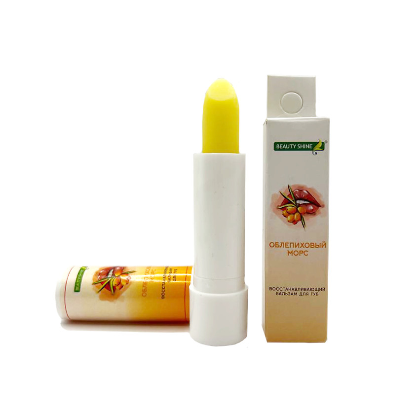 BEAUTY SHINE Бальзам для губ восстанавливающий, облепиховый морс – фото 1