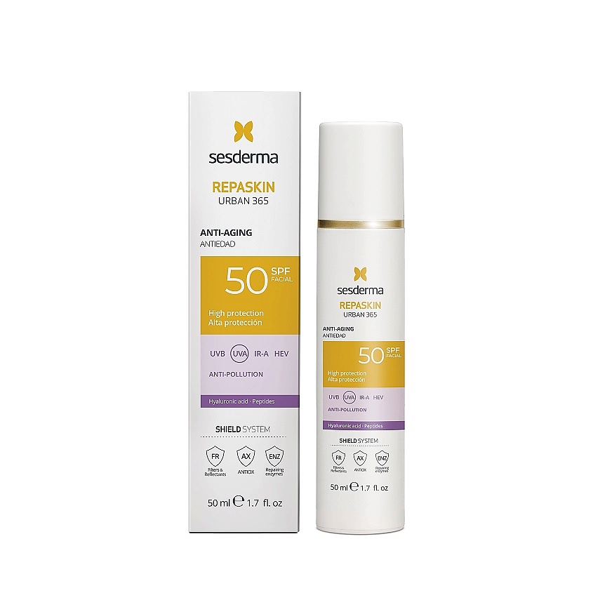 SESDERMA Средство солнцезащитное антивозрастное для лица Repaskin Urban 365 Anti-aging SPF50 – фото 2