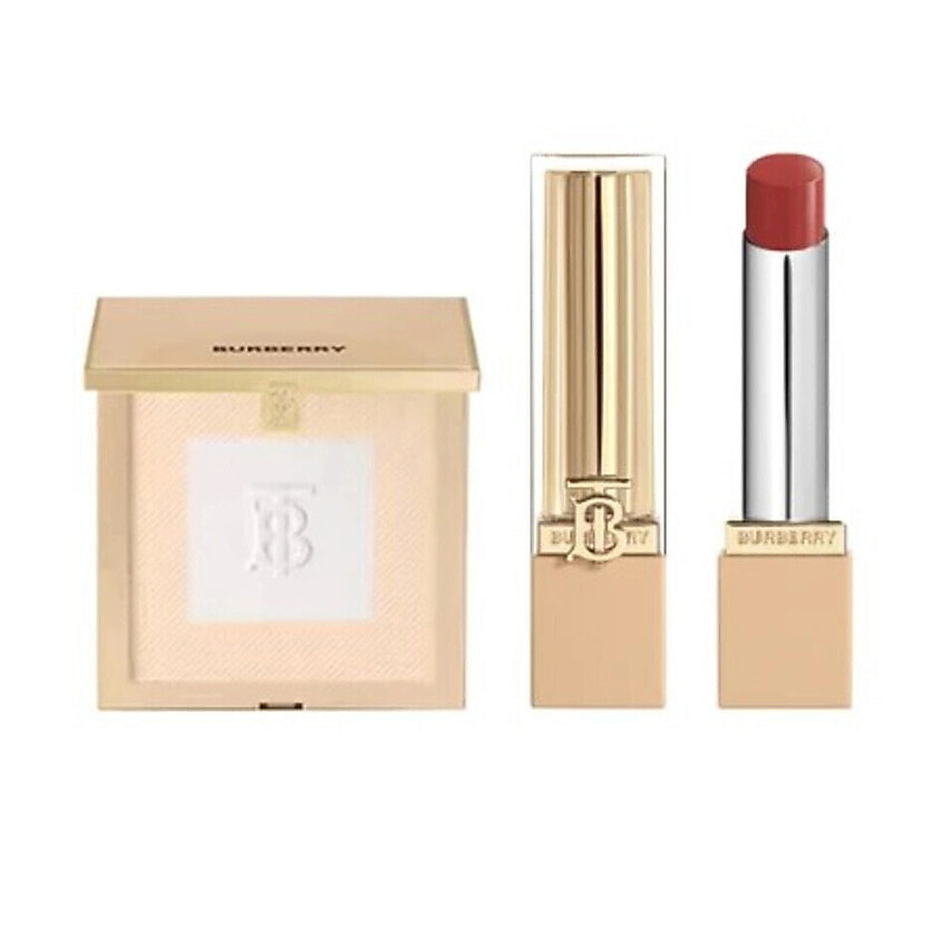BURBERRY Набор: Пудра Beyond Wear Setting and Refining Powder + Помада Brit Shine Lipstick – фото 1