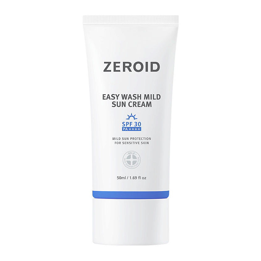 ZEROID Легкий солнцезащитный крем для сухой и чувствительной кожи SPF 30 Easy Wash Mild Sun Cream – фото 2