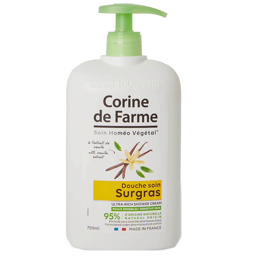 CORINE DE FARME Гель для душа Ультра-Питание Ваниль Ultra-Rich Shower Cream With Vanilla Extract – фото 2