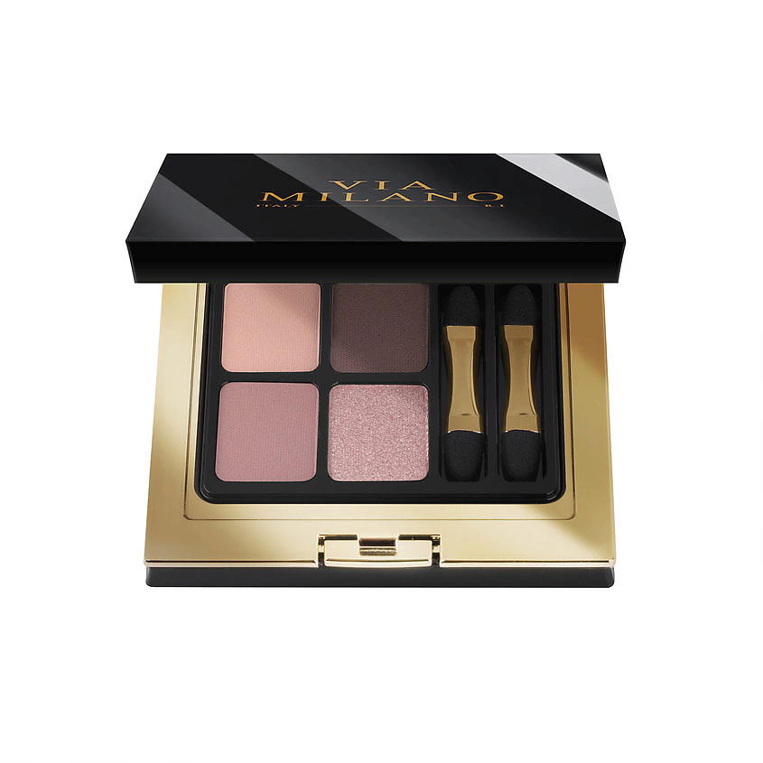 VIA MILANO Палетка теней для век четырехцветная с витамином Е Ранний рассвет Eyeshadow Palette 4 Colours Early Sunrise – фото 1