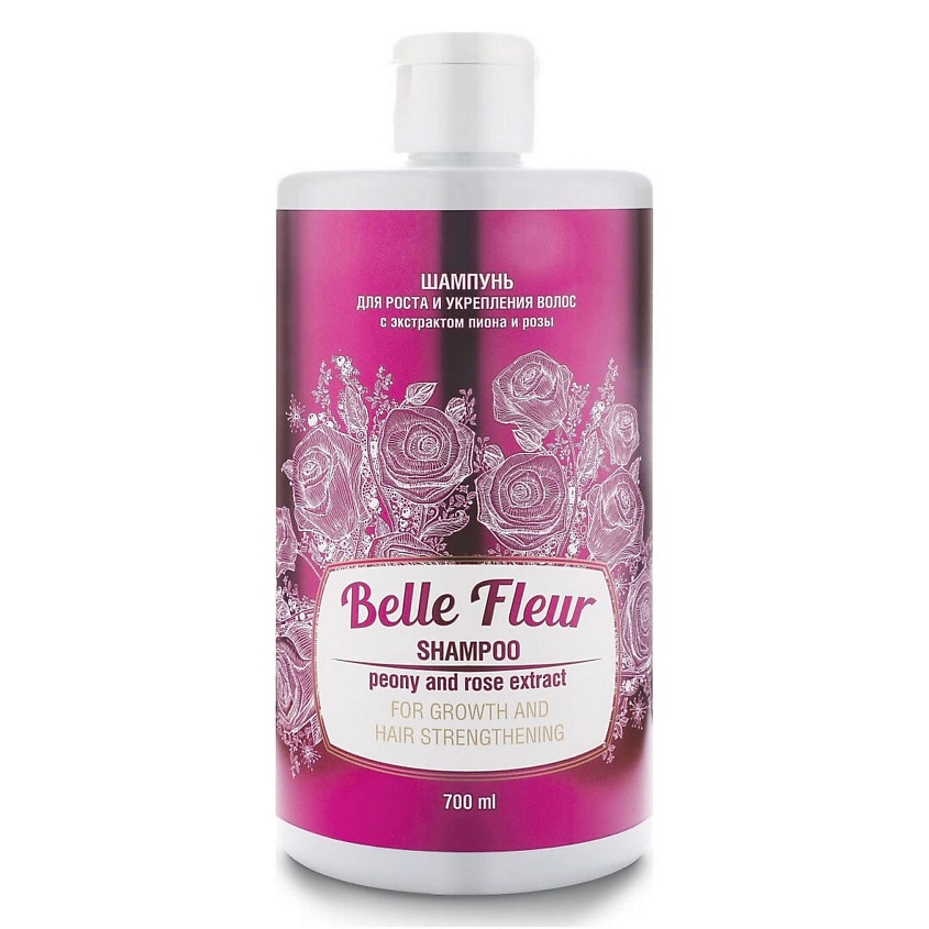 BELLE FLEUR Шампунь для роста и укрепления волос c экстрактом пиона и розы – фото 2