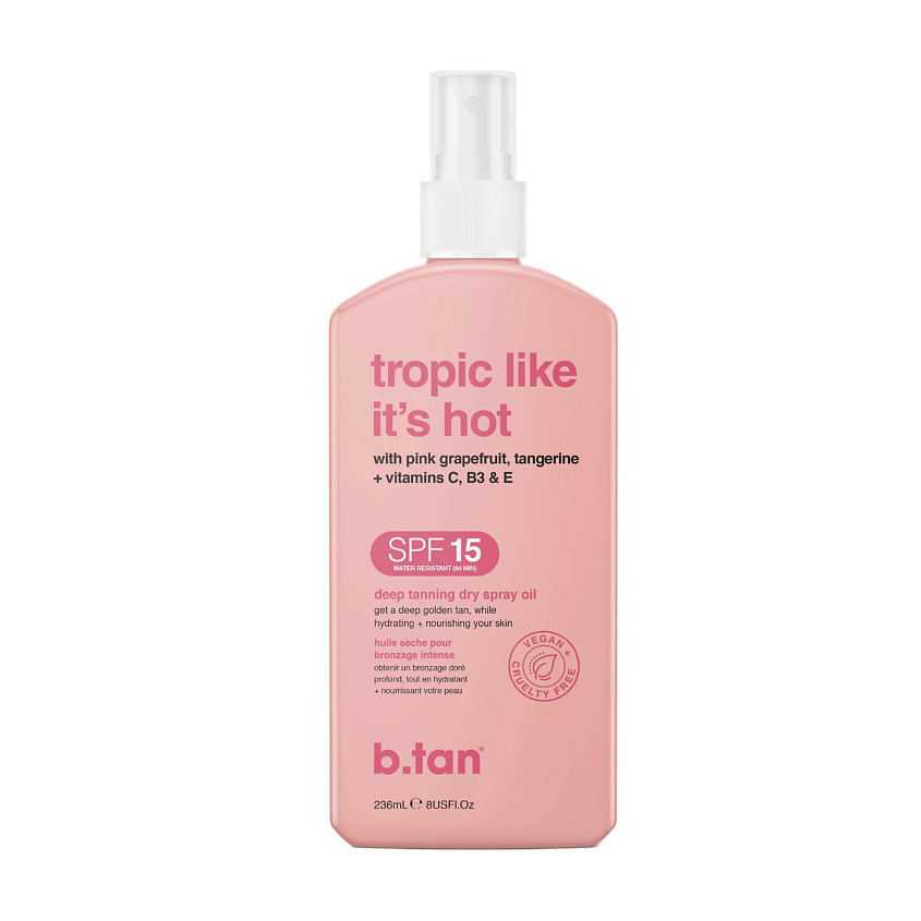 B.TAN Сухое масло-спрей для загара tropic like it's hot deep  tanning dry spray oil – фото 2