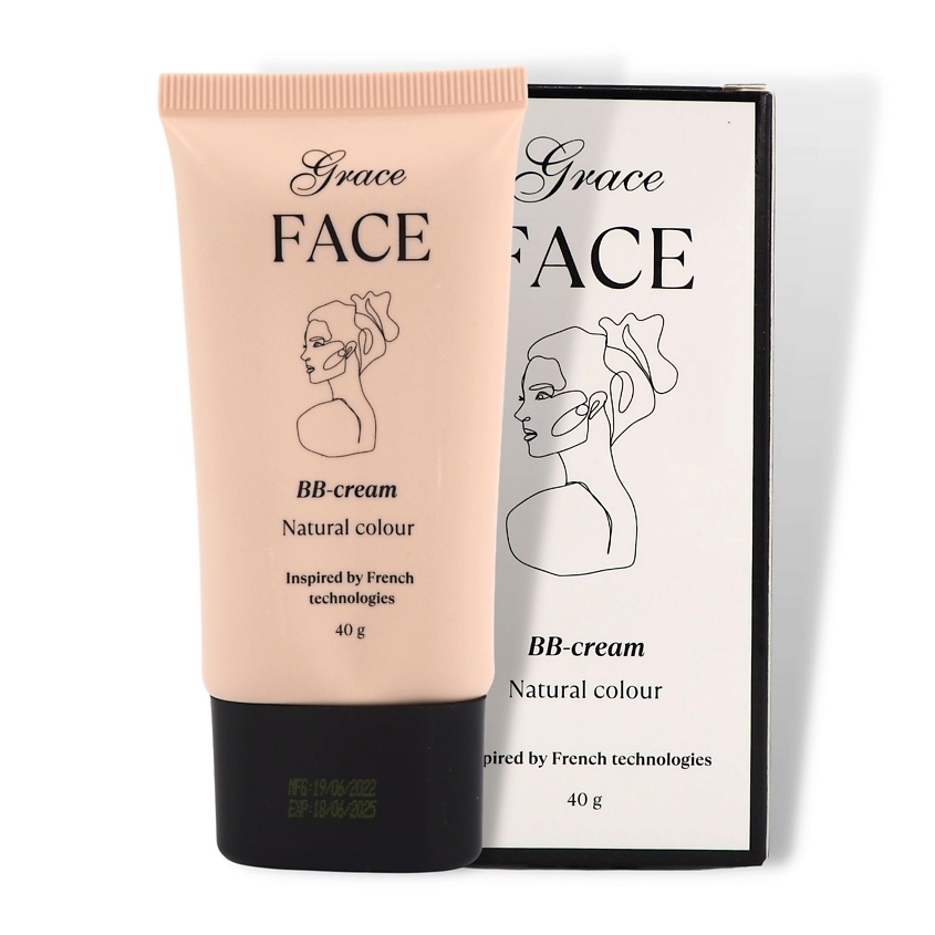 GRACE FACE Тональный увлажняющий BB крем для лица с легким сияющим финишем – фото 1