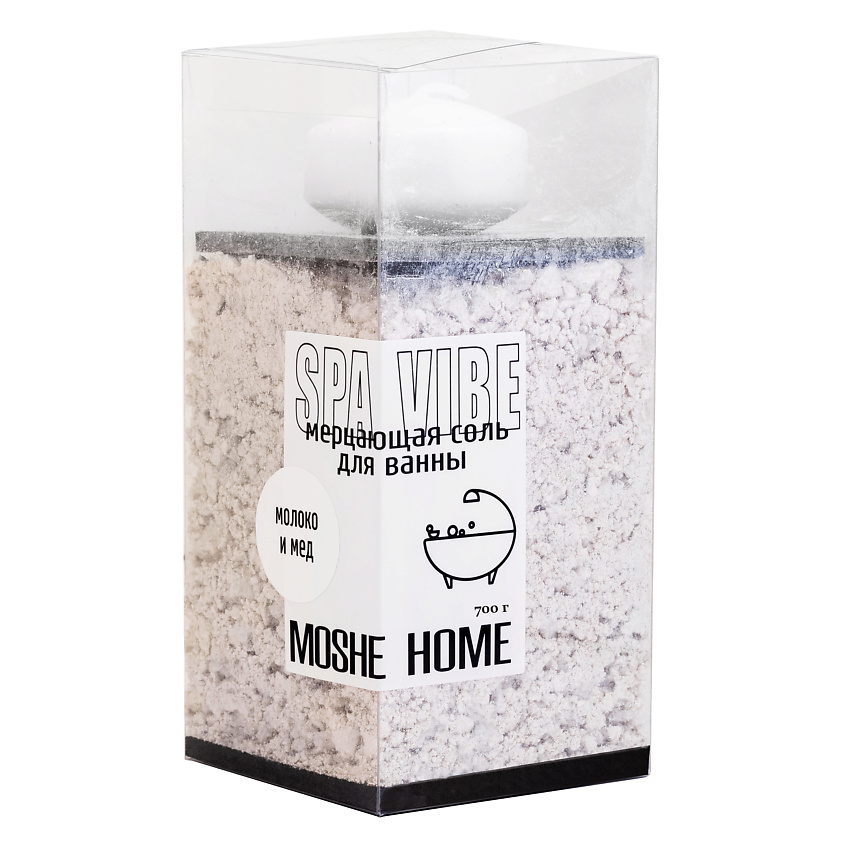 MOSHE HOME Мерцающая соль для ванны SPA VIBE аромат молоко и мед – фото 1