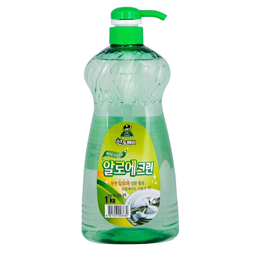 SANDOKKAEBI Гель для мытья посуды Aloe Clean с дозатором – фото 2