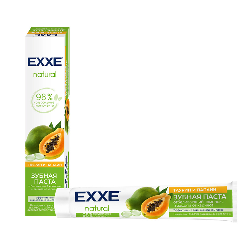 EXXE Зубная паста отбеливающая Natural Таурин и папаин – фото 1