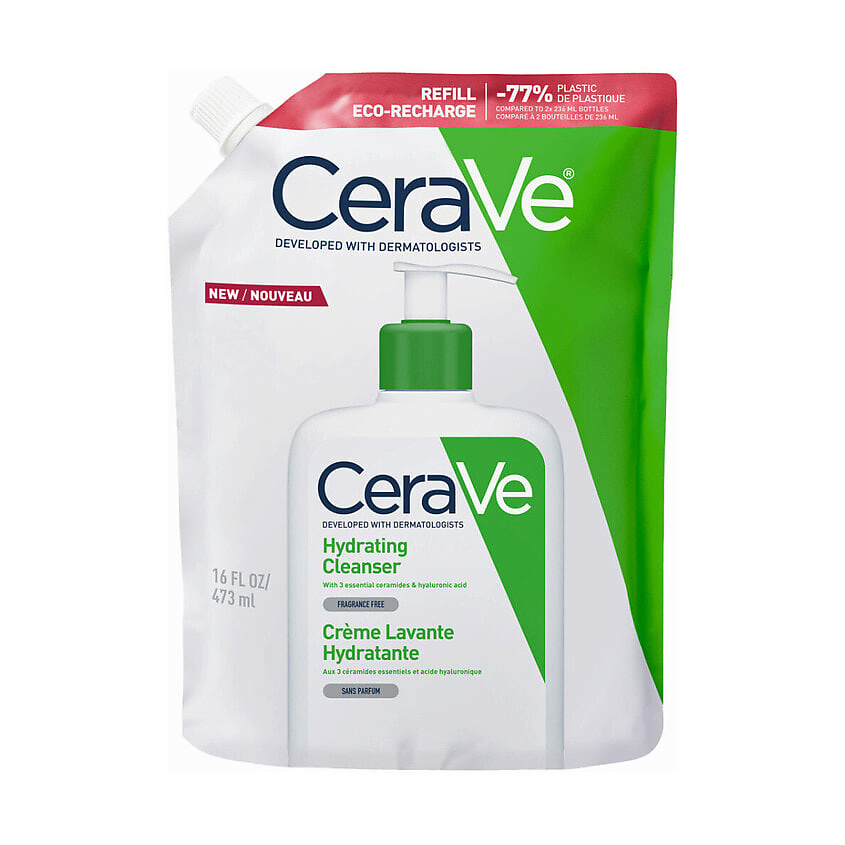 CERAVE Очищающая эмульсия для нормальной и сухой кожи Hydrating Cleanser (сменный блок) – фото 1