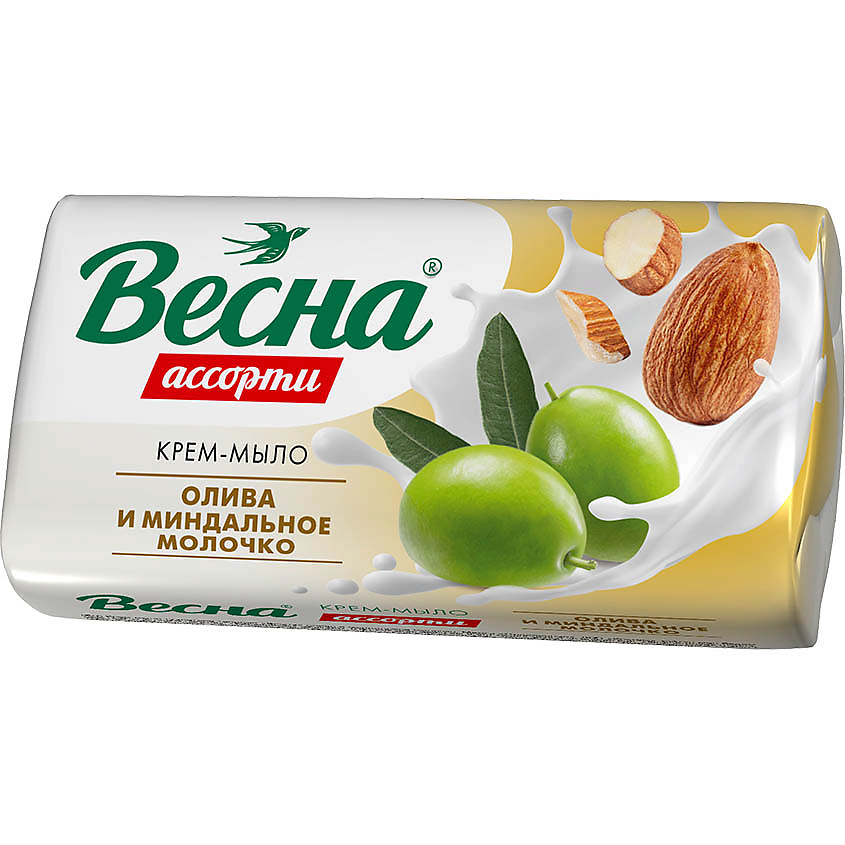 ВЕСНА Мыло  туалетное твердое олива и миндальное молочко – фото 2