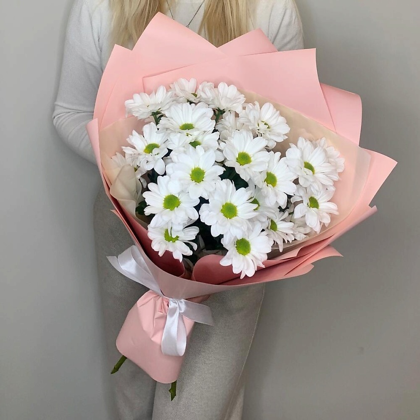 FLEUR DE FEE ЦВЕТОЧНАЯ ФЕЯ Букет из 3 белых ромашковых хризантем – фото 2