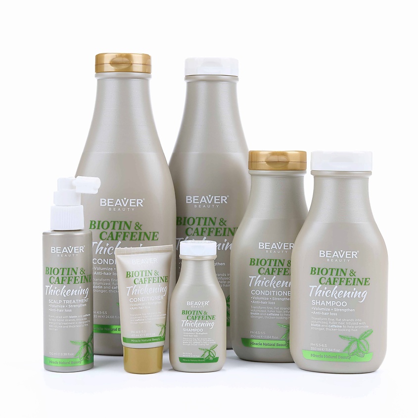 BEAVER Кондиционер укрепляющий Biotin & Caffeine Thickening Conditioner, для поврежденных волос, 730 мл – фото 4