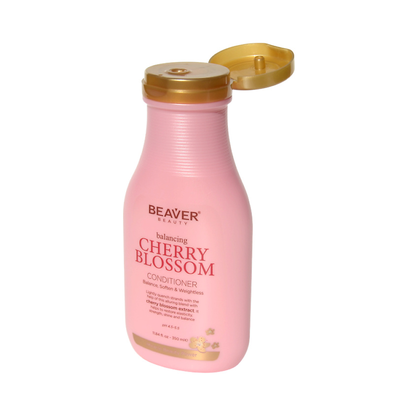 BEAVER Кондиционер для волос тонких, склонных к жирности Cherry Blossom Conditioner, экстракт Вишни, 350 мл – фото 3