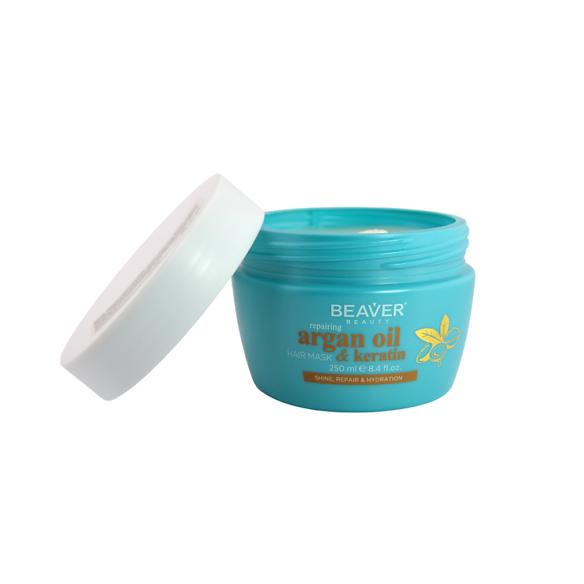 BEAVER Увлажняющая маска для волос Argan Oil & keratin Hair Mask – фото 3