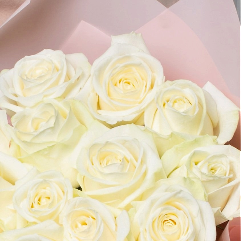 ЛЭТУАЛЬ FLOWERS Букет из белых роз 19 шт. (40 см) – фото 5