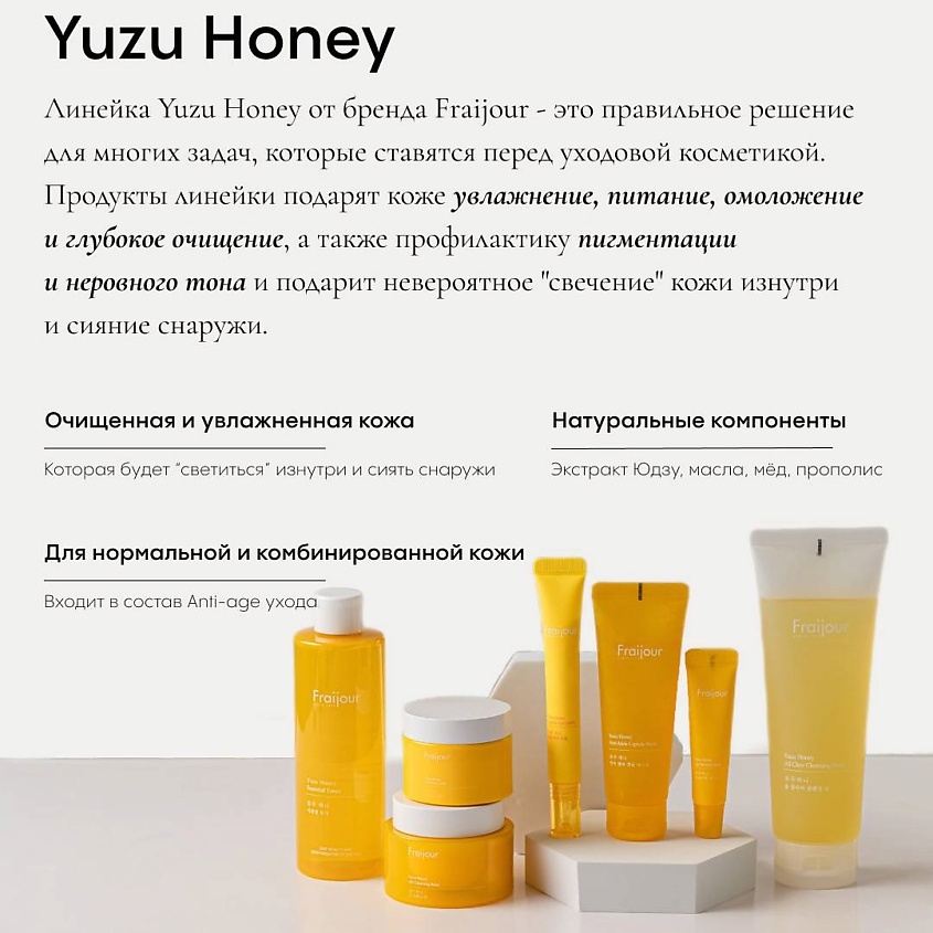 FRAIJOUR Гидрофильный бальзам для лица ПРОПОЛИС Yuzu Honey All Cleansing Balm – фото 7