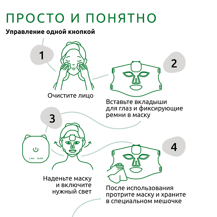 READYSKIN LED - маска GlowFace, светотерапия/фототерапия для лица, беспроводная – фото 11
