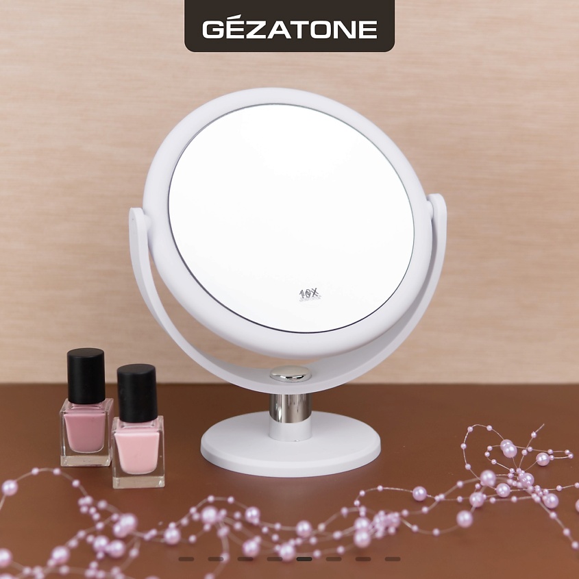 Gezatone Зеркало косметическое настольное для макияжа, двустороннее с 10-ти кратным увеличением – фото 6