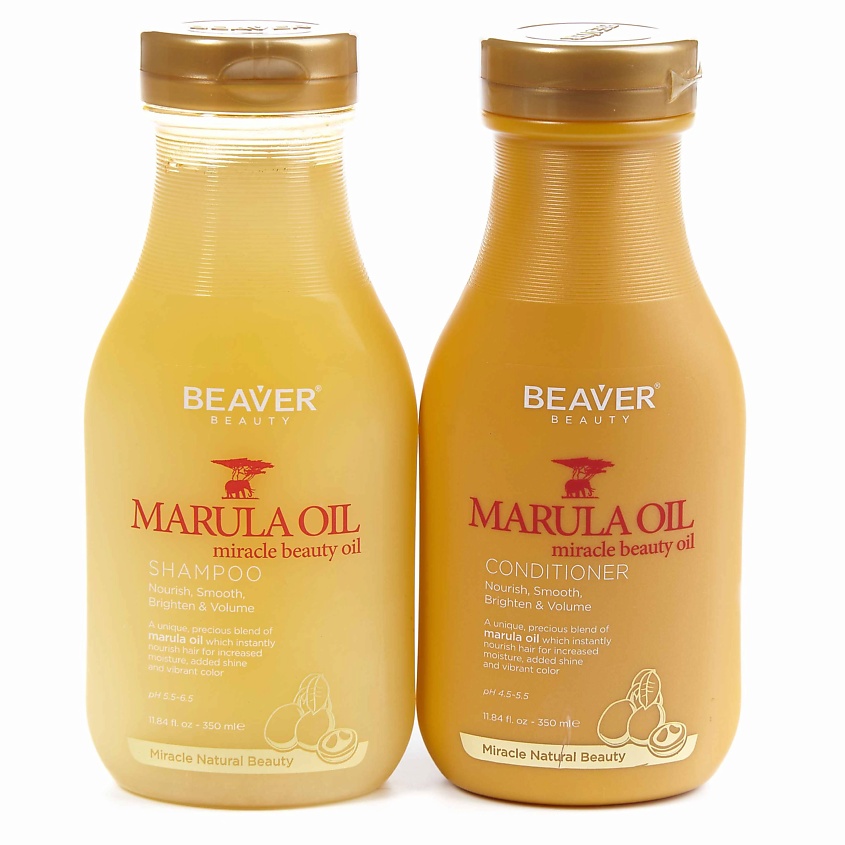 BEAVER Кондиционер для волос увлажняющий Marula Oil Conditioner, питание и увлажнение, 350 мл – фото 4