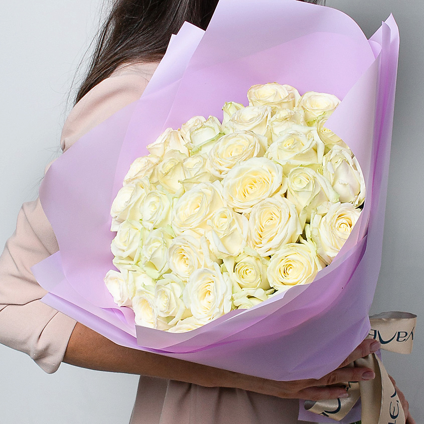 ЛЭТУАЛЬ FLOWERS Букет из белых роз 41 шт. (40 см) – фото 1