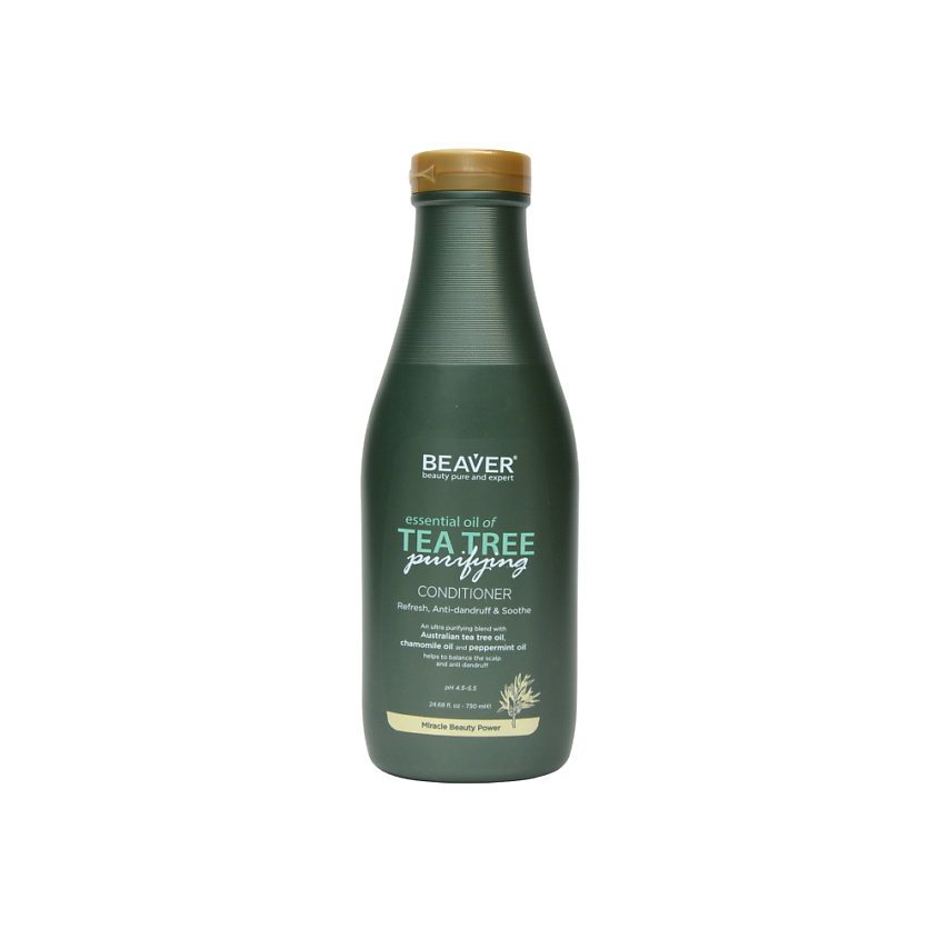 BEAVER Кондиционер Tea Tree purifying Conditioner, для кожи головы склонной к сухости и перхоти, 730 мл – фото 1