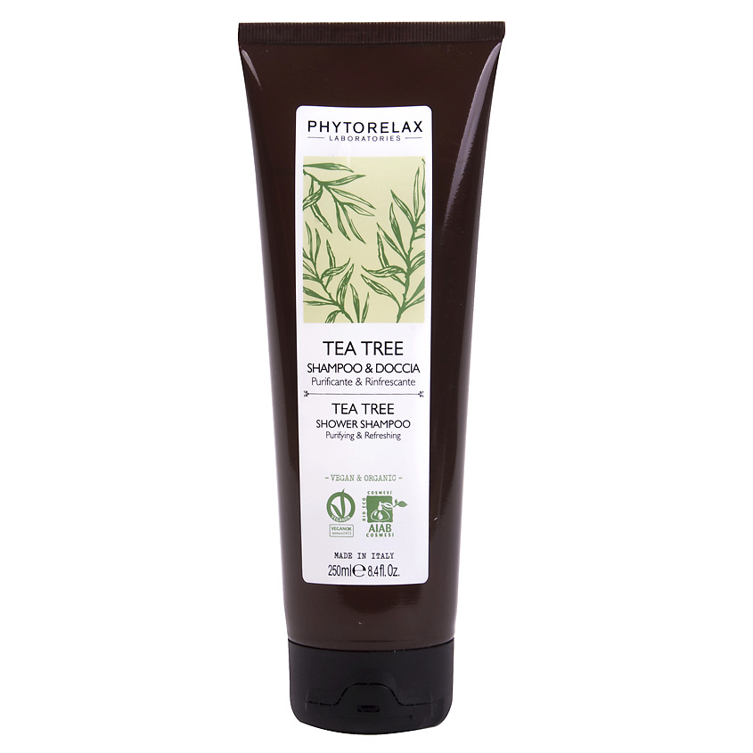 PHYTORELAX Шампунь и гель для душа 2в1 освежающий с маслом чайного дерева – фото 2