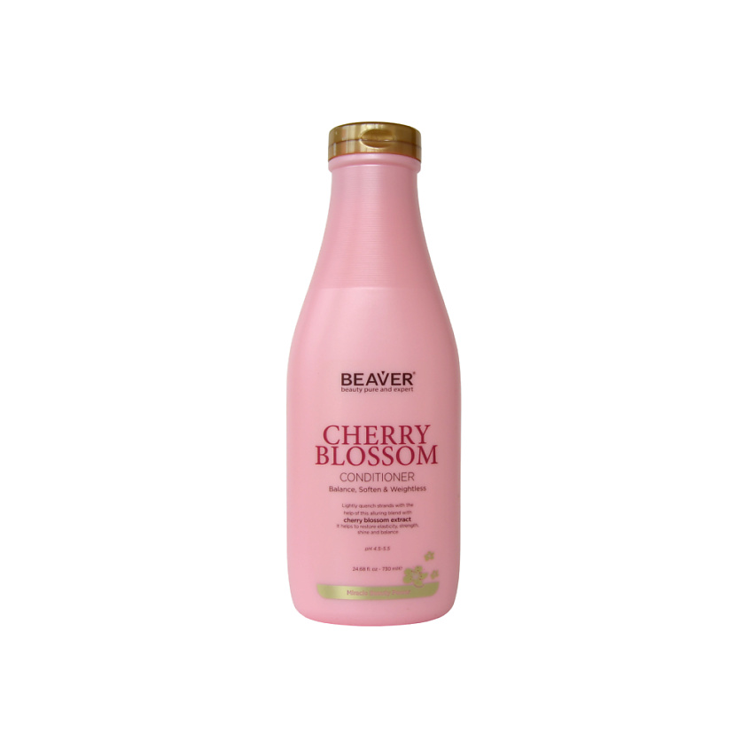 BEAVER Кондиционер для волос тонких, склонных к жирности Cherry Blossom Conditioner, экстракт Вишни, 730 мл – фото 1