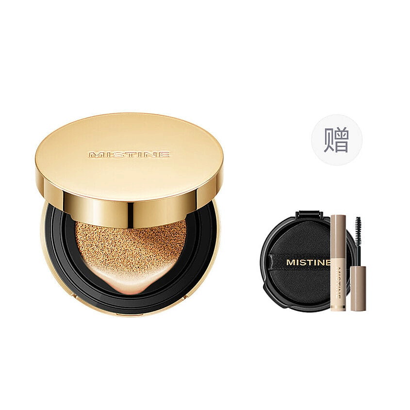 MISTINE Набор Gold Perfect Cover Cushion: Кушон + рефилл + мини-тушь – фото 1