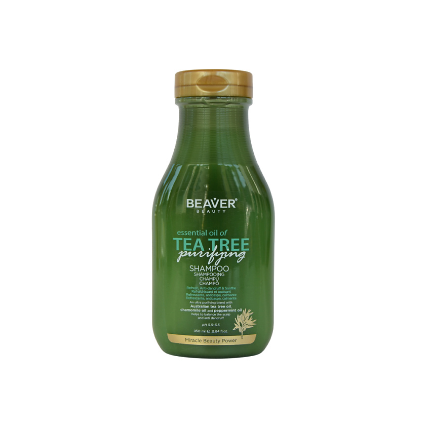 BEAVER Шампунь Tea Tree purifying  Shampoo, для кожи головы, склонной к сухости и перхоти – фото 1