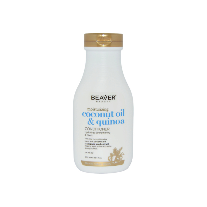 BEAVER Кондиционер увлажняющий для нормальных и сухих волос Coconut Oil & quinoa Conditioner, 350 мл – фото 1