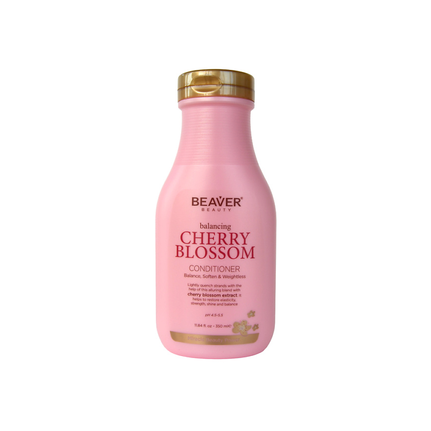 BEAVER Кондиционер для волос тонких, склонных к жирности Cherry Blossom Conditioner, экстракт Вишни, 350 мл – фото 1