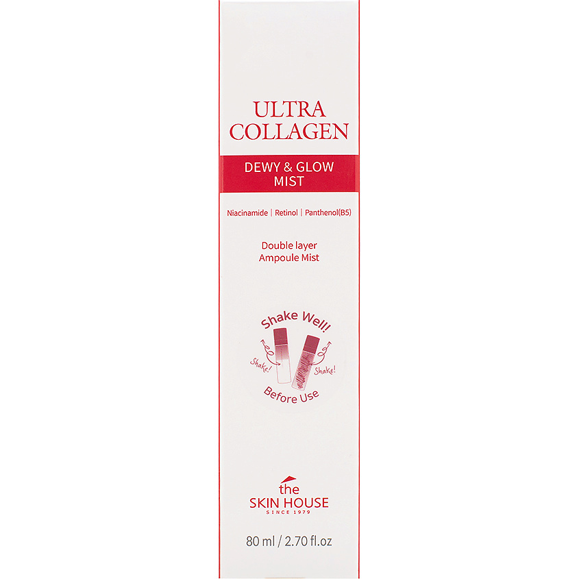 THE SKIN HOUSE Двухфазный тонер-мист с ниацинамидом и пантенолом Ultra Collagen Dewy & Glow Mist – фото 2