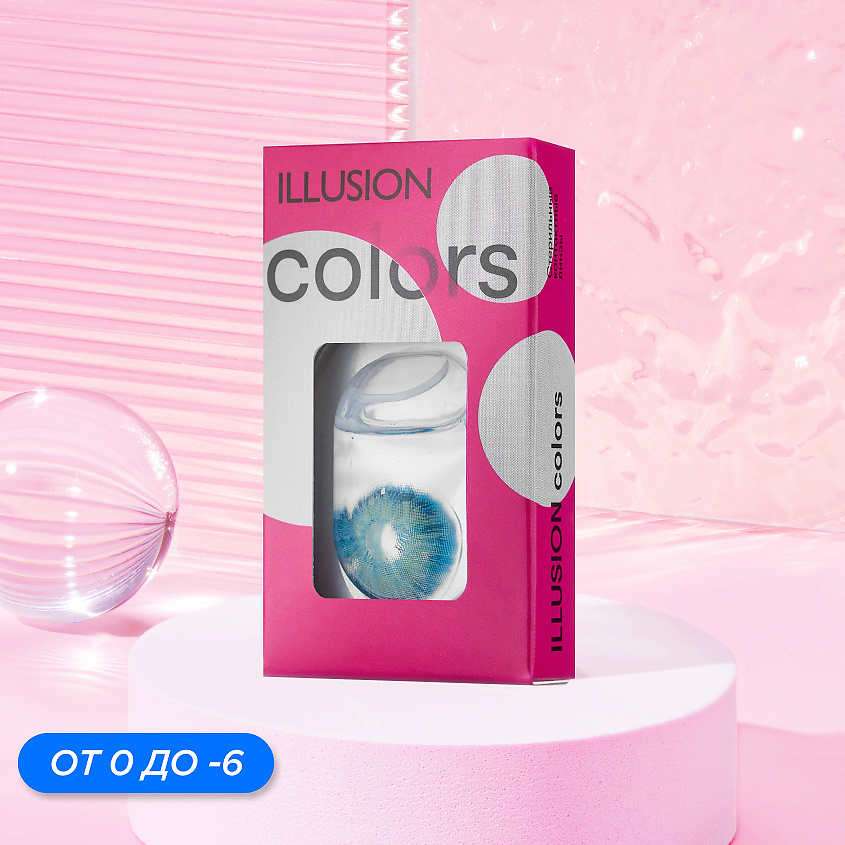 ILLUSION Цветные контактные линзы colors SHINE Love AQUA квартальные – фото 7