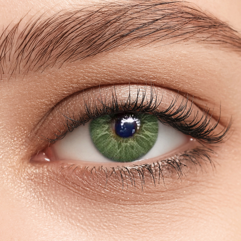 ILLUSION Цветные контактные линзы colors SHINE Love GREEN квартальные – фото 3