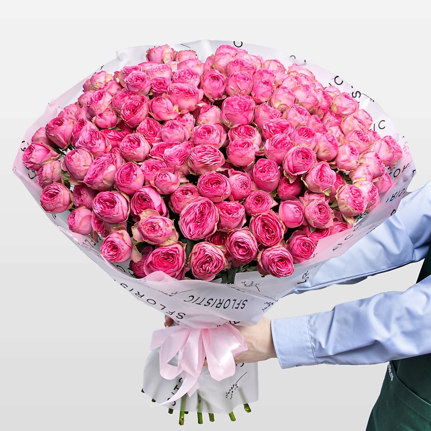 STUDIO FLORISTIC Букет из Кустовых Пионовидных Роз 31 шт «Подарок Судьбы» – фото 4