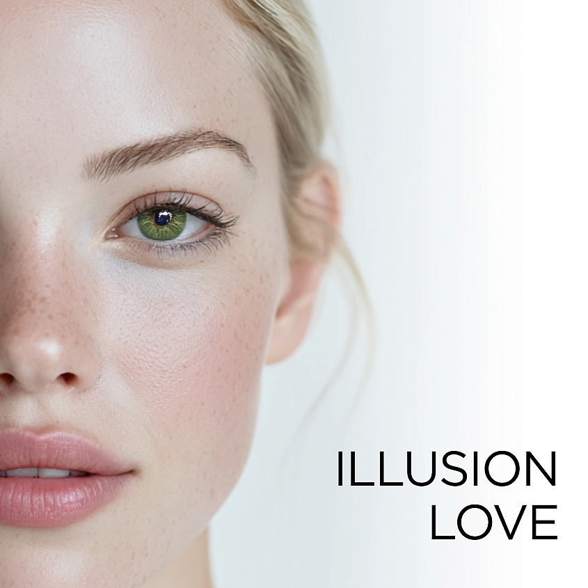 ILLUSION Цветные контактные линзы colors SHINE Love GREEN квартальные – фото 2