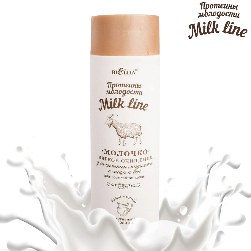 БЕЛИТА Молочко для снятия макияжа с лица и век Мягкое очищение Milk Line – фото 10