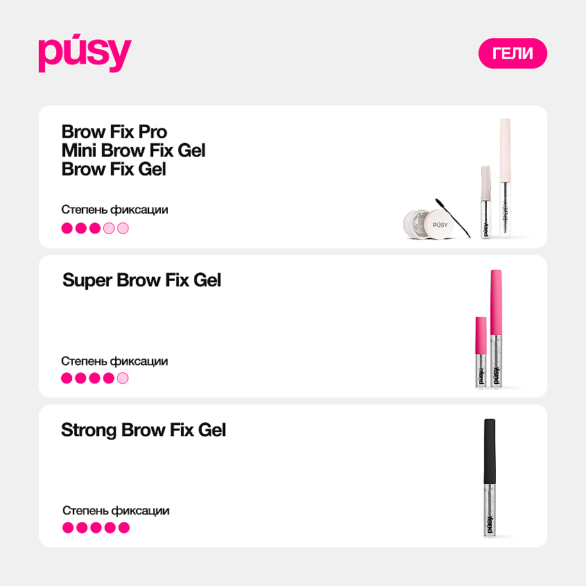 PUSY Гель для укладки бровей экстрафиксация Brow Fix Gel – фото 11