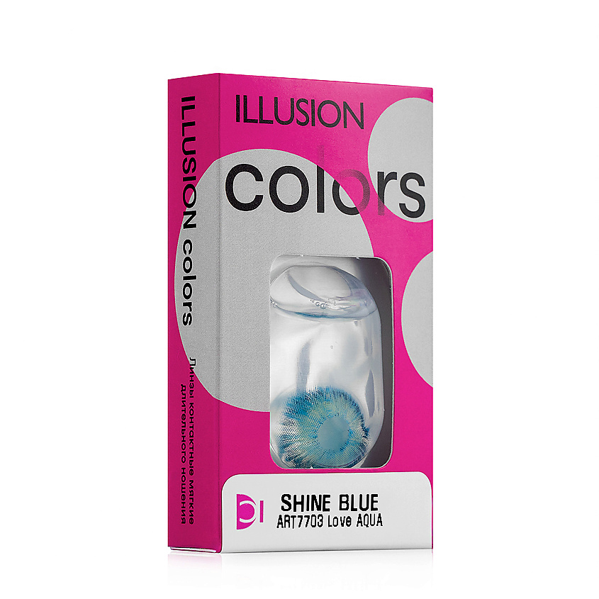ILLUSION Цветные контактные линзы colors SHINE Love AQUA квартальные – фото 9