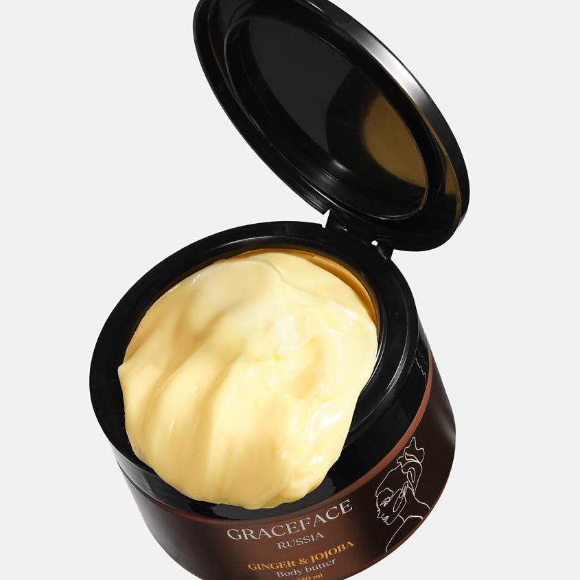 GRACE FACE Питательный крем-баттер для тела с экстрактом имбиря и маслом жожоба увлажняющий – фото 2