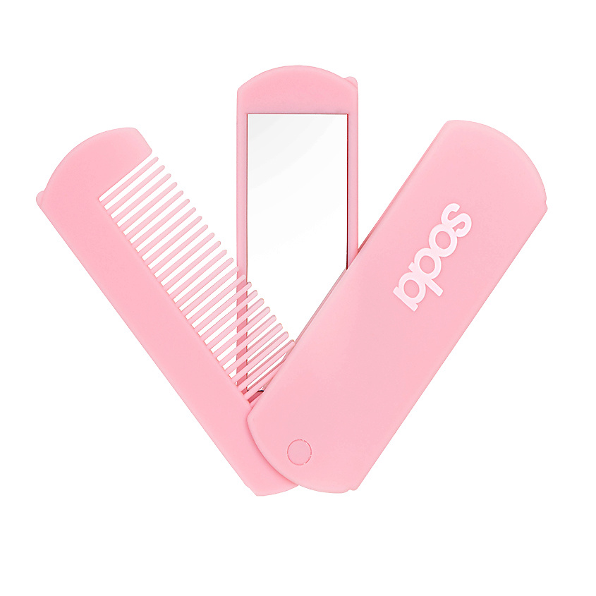 SODA Расчёска компактная HAIR COMB WITH MIRROR #brushandgo – фото 1