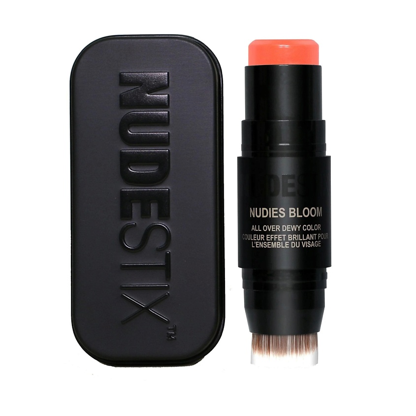 NUDESTIX Кремовые сияющие румяна в стике Nudies Bloom со встроенной кисточкой, Tiger Lily Queen – фото 1