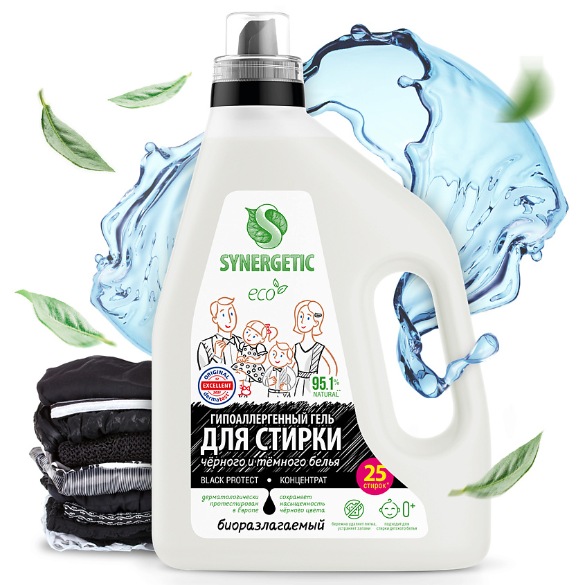 SYNERGETIC Гель для стирки Биоразлагаемый концентрированный BLACK PROTECT – фото 1
