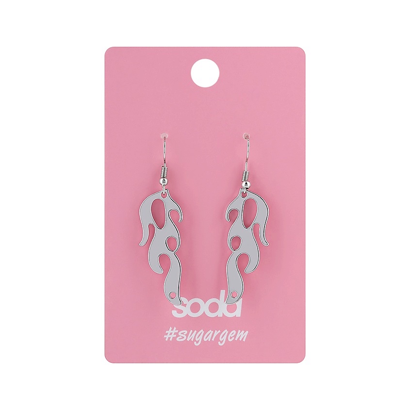 SODA Серьги FIRE SILVER COLOR #sugargem – фото 2