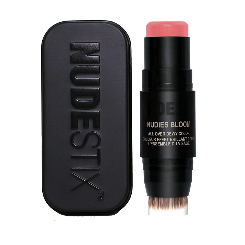 NUDESTIX Кремовые сияющие румяна в стике Nudies Bloom со встроенной кисточкой, Cherry Blossom Babe – фото 1