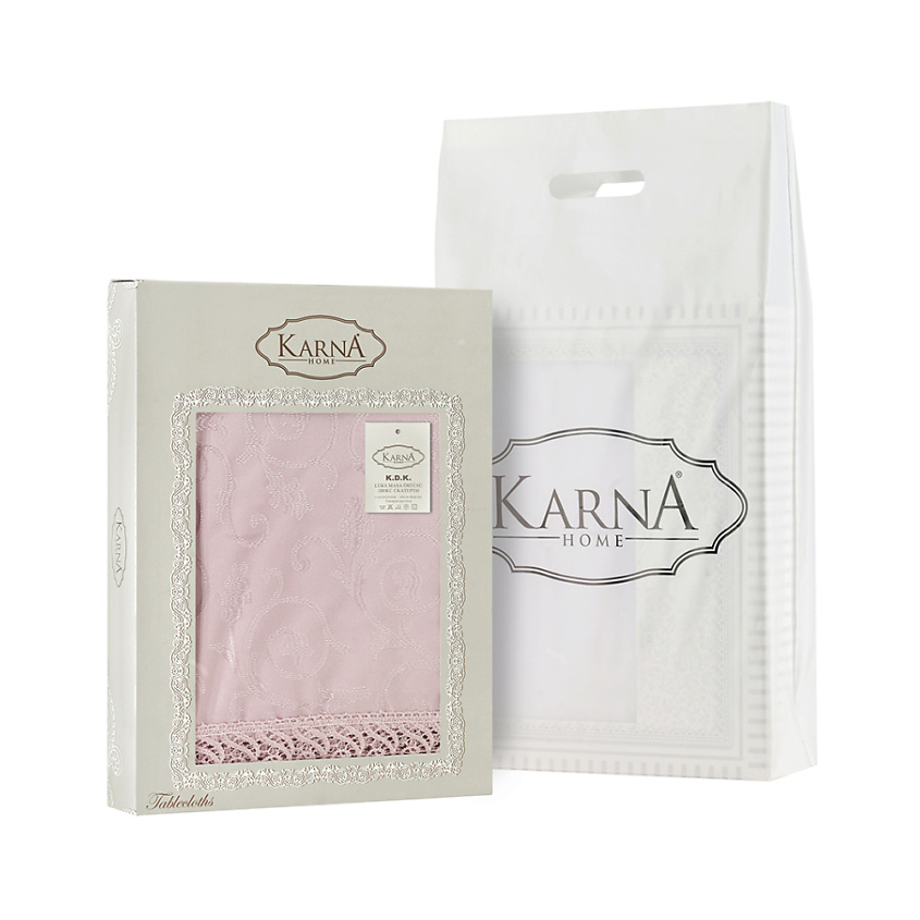 KARNA Скатерть KDK с гипюром прямоугольная – фото 2
