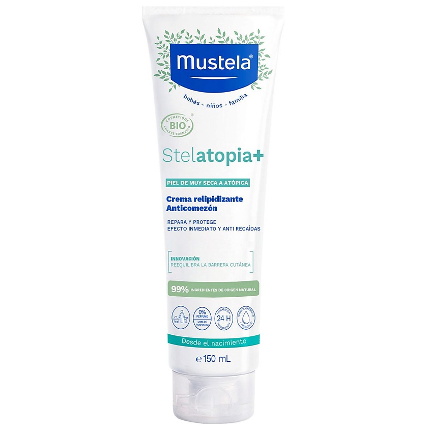 MUSTELA Восстанавливающий крем против зуда и сухости Stelatopia+ Lipid-replenishing, 150 мл – фото 1