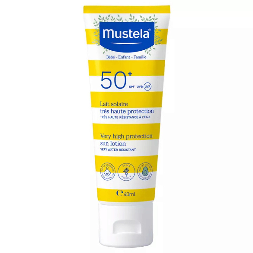 MUSTELA Водостойкий солнцезащитный лосьон для чувствительной кожи Sun Lotion SPF 50+ – фото 1